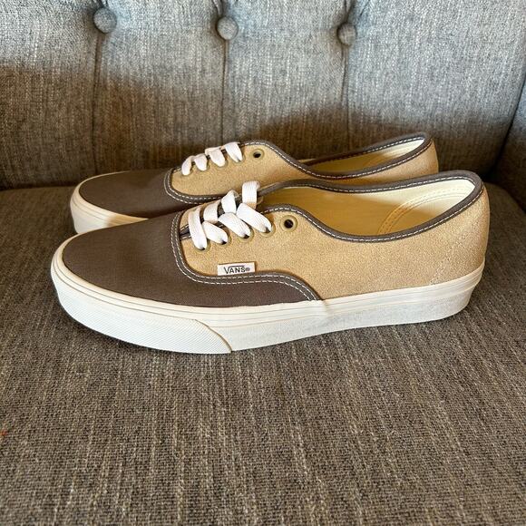 NEW Vans Mens Authentic Canvas Suede Block Brown Low Top Lace Up Sneaker Shoes 7 - Picture 10 of 11
